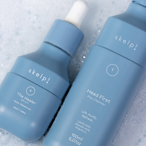 Head First Bundle - Healer Serum & Pre cleanser in bubbles