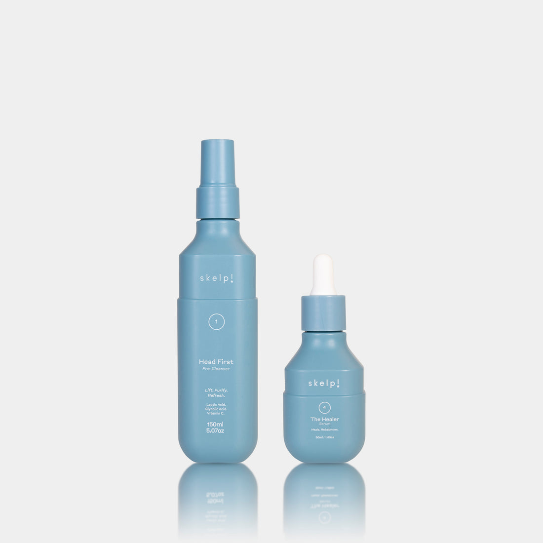skelp! Head First Bundle - scalp care product shot with pre-cleanser and serum