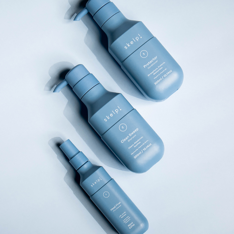 Bundle of best skelp haircare products, shampoo conditioner and pre-cleanser 